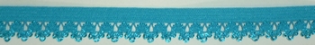 Elastisch Lingeriekant bloemmotief 15mm (50 m), Turkoois 259